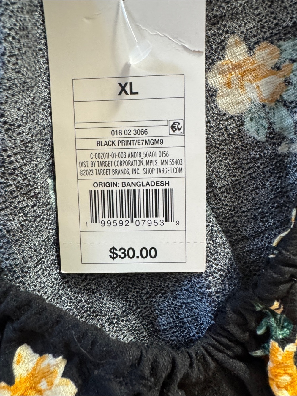 NWT a new day Black Floral Wide-Leg Pants and Top Set - Picture 5 of 9